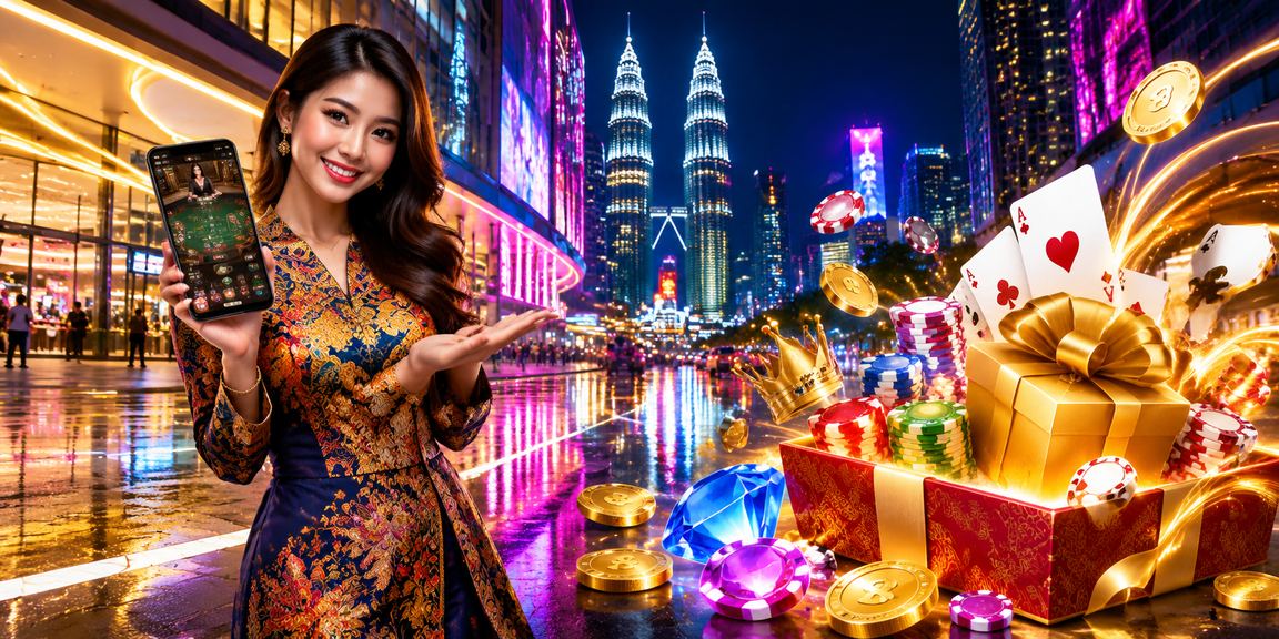 Pemain Kuala Lumpur berbaju batik menikmati meja Baccarat kasino langsung dengan dealer HD